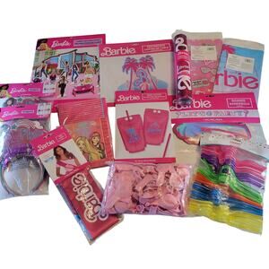 Barbie Party Supply Decorations Banner Balloons Cups Napkins Headbands Huge Lot